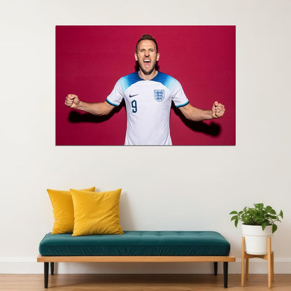 Harry Kane England World Soccer Fans 2022 Poster Wall Art Print Home Wall Decor - xonomax