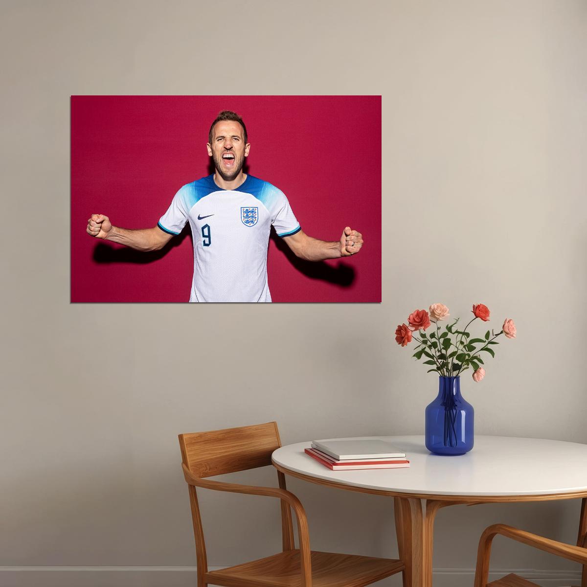 Harry Kane England World Soccer Fans 2022 Poster Wall Art Print Home Wall Decor - xonomax