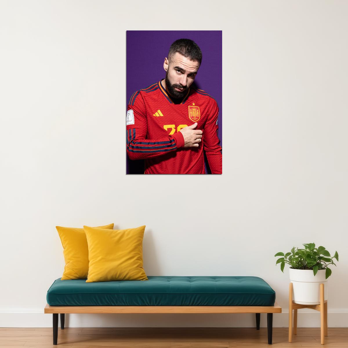 Dani Carvajal Spain World Soccer Fans 2022 Poster Wall Art Print Home Wall Decor - xonomax