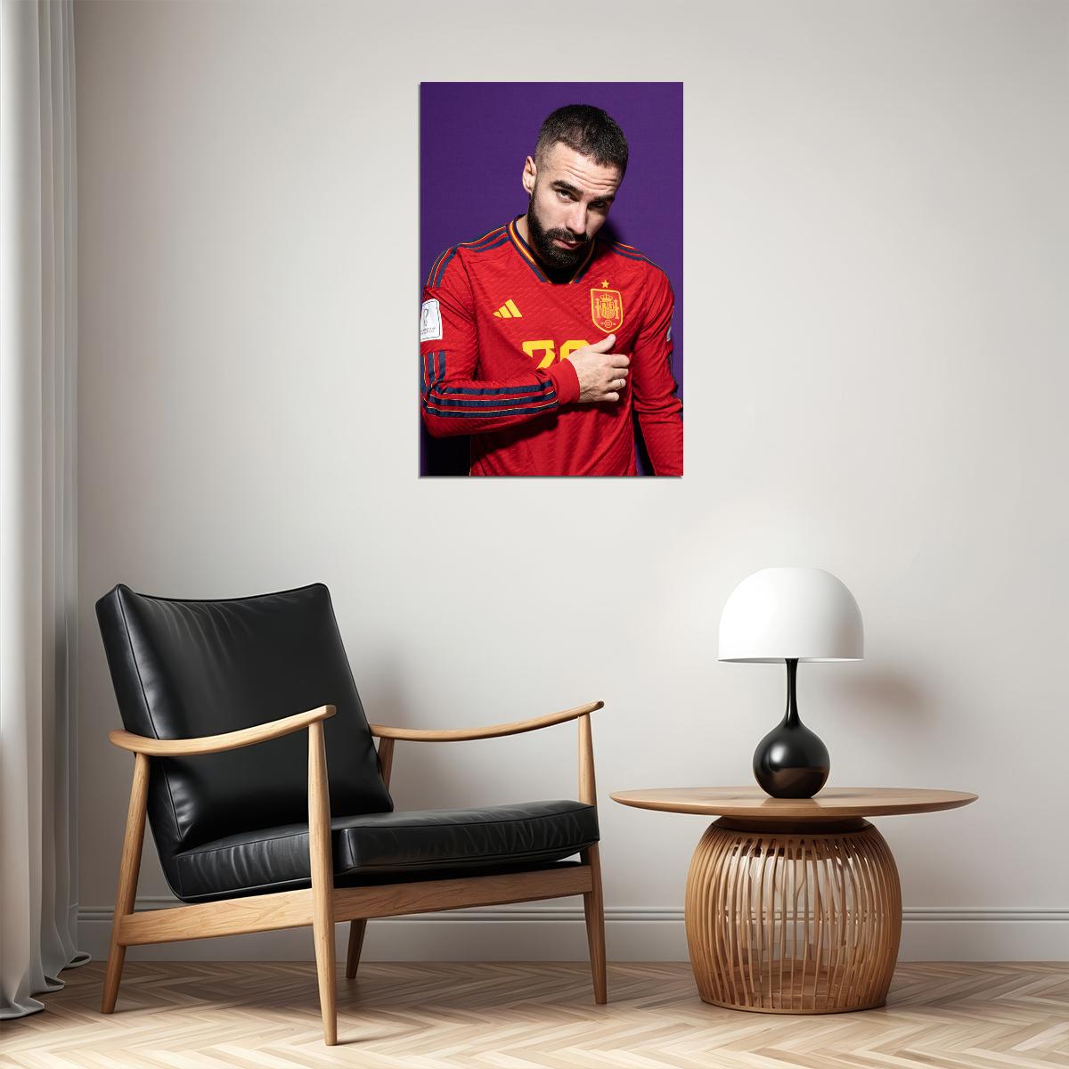 Dani Carvajal Spain World Soccer Fans 2022 Poster Wall Art Print Home Wall Decor - xonomax