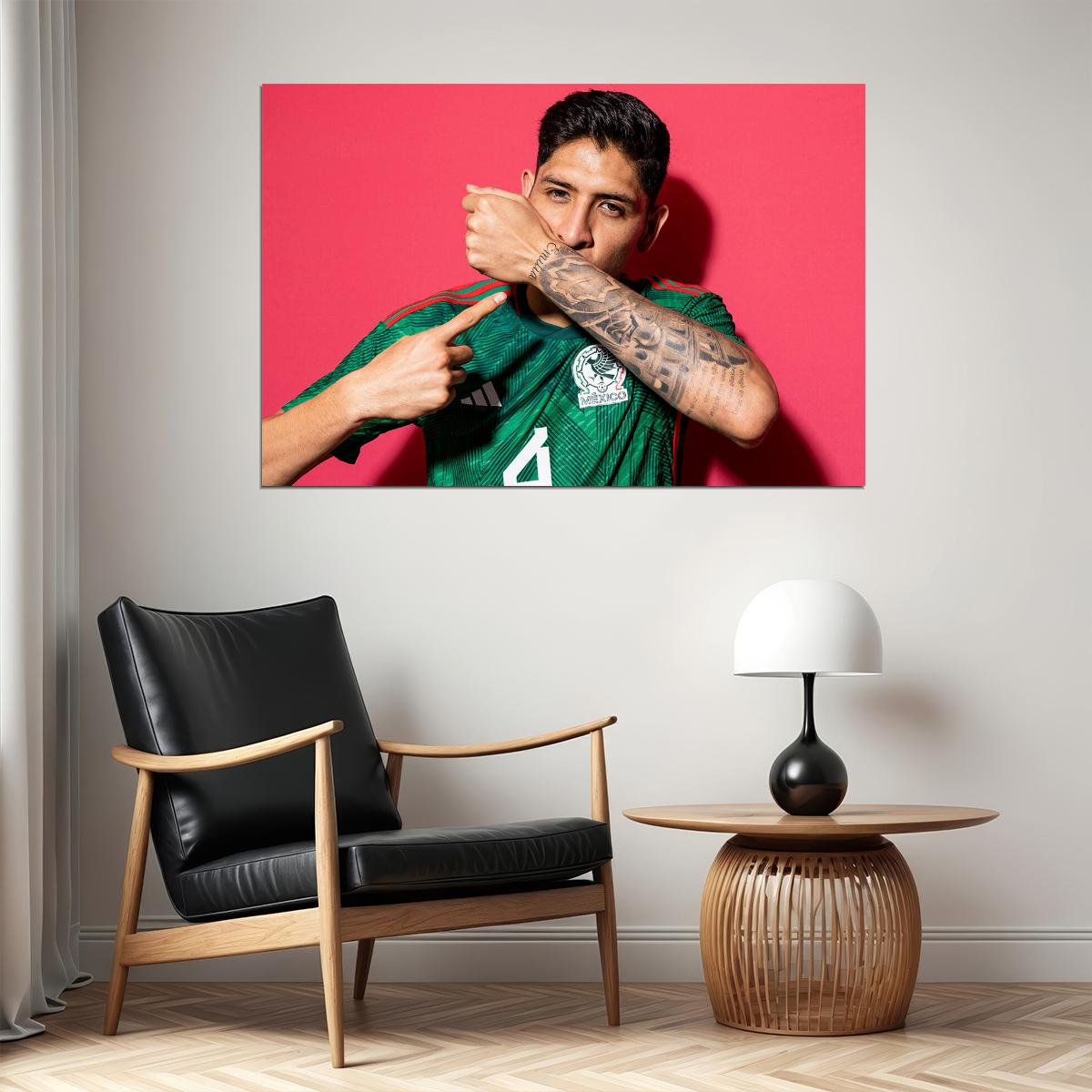 Edson Alvarez Mexico World Soccer Fans 2022 Poster Wall Art Print Home Wall Decor - xonomax