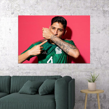 Edson Alvarez Mexico World Soccer Fans 2022 Poster Wall Art Print Home Wall Decor - xonomax
