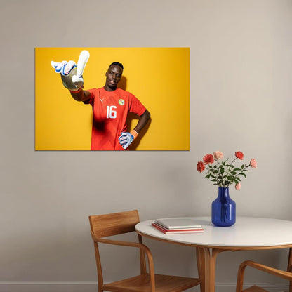 Edouard Mendy Senegal World Soccer Fans 2022 Poster Wall Art Print Home Wall Decor - xonomax