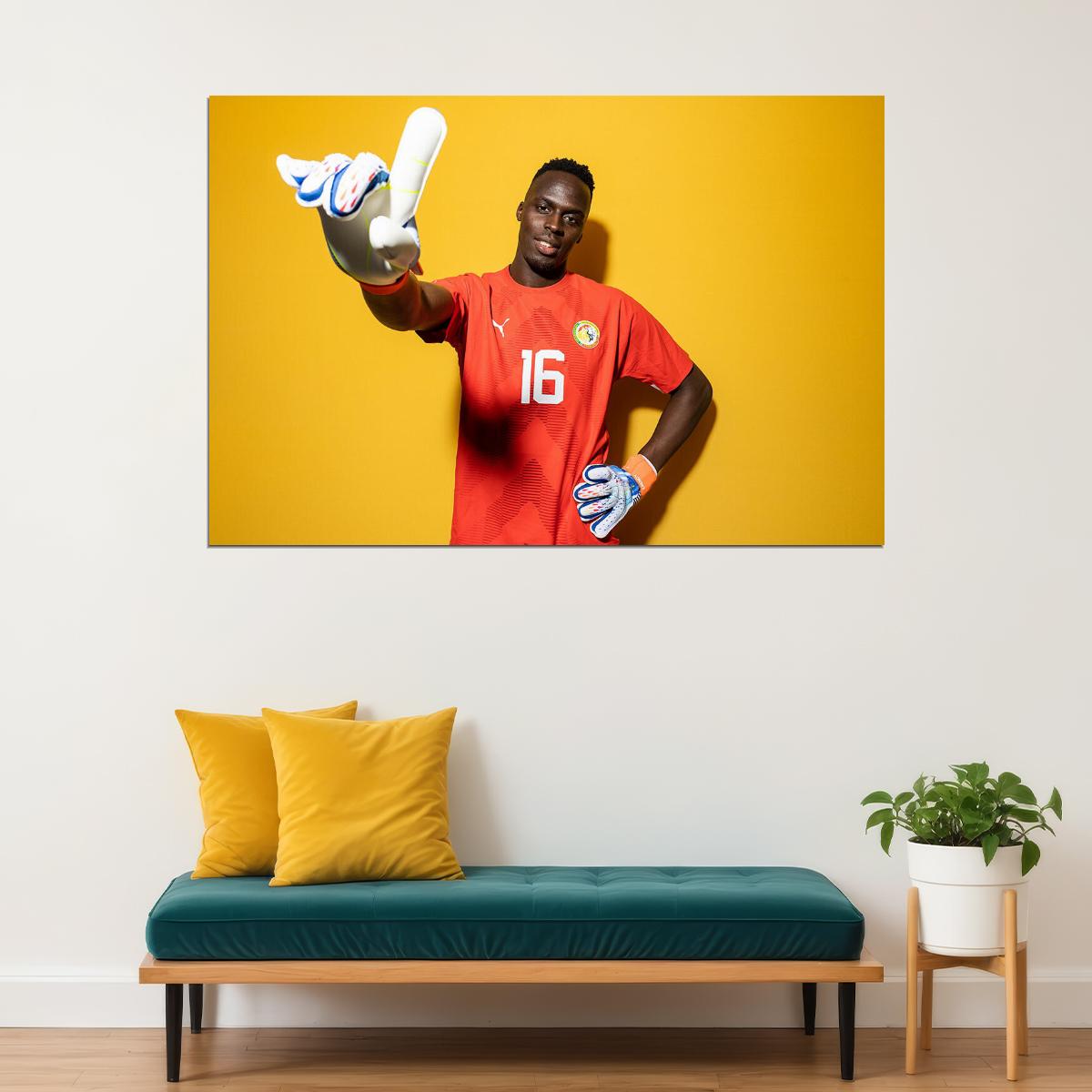 Edouard Mendy Senegal World Soccer Fans 2022 Poster Wall Art Print Home Wall Decor - xonomax