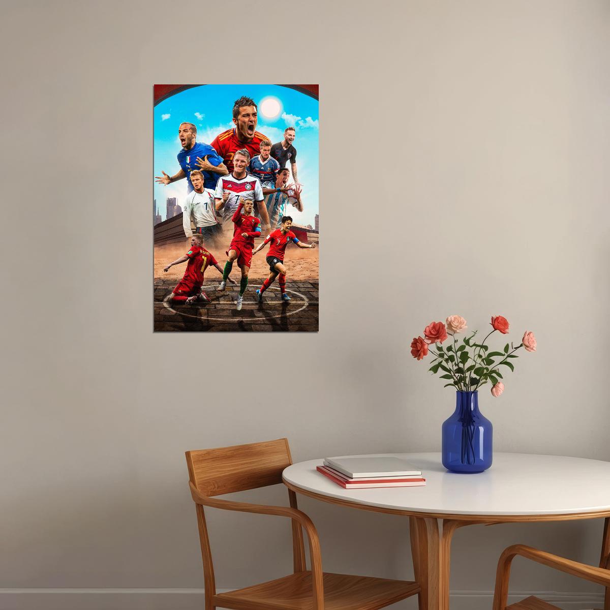Soccer Number 7 Villa Del Piero Rakitic Schweinsteiger Poster Wall Art Print Home Wall Decor - xonomax