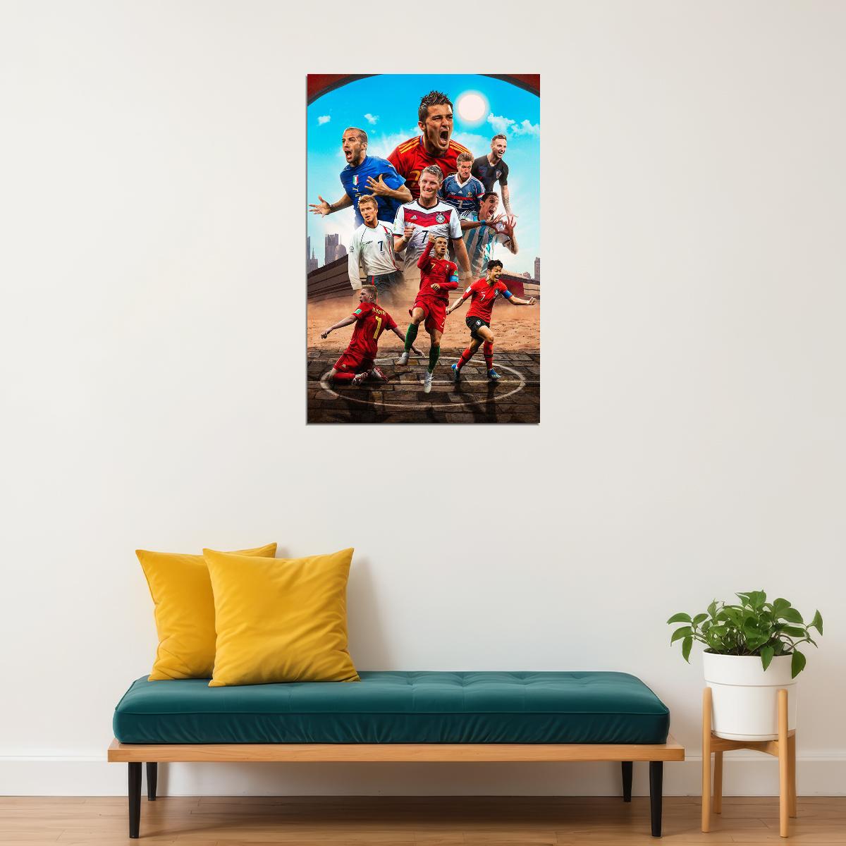 Soccer Number 7 Villa Del Piero Rakitic Schweinsteiger Poster Wall Art Print Home Wall Decor - xonomax