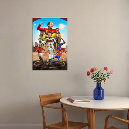 Soccer Number 8 Xavi Dunga Ozil Stoichkov Gattuso Bergkamp Poster Wall Art Print Home Wall Decor - xonomax