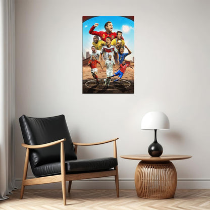 Soccer Number 8 Xavi Dunga Ozil Stoichkov Gattuso Bergkamp Poster Wall Art Print Home Wall Decor - xonomax