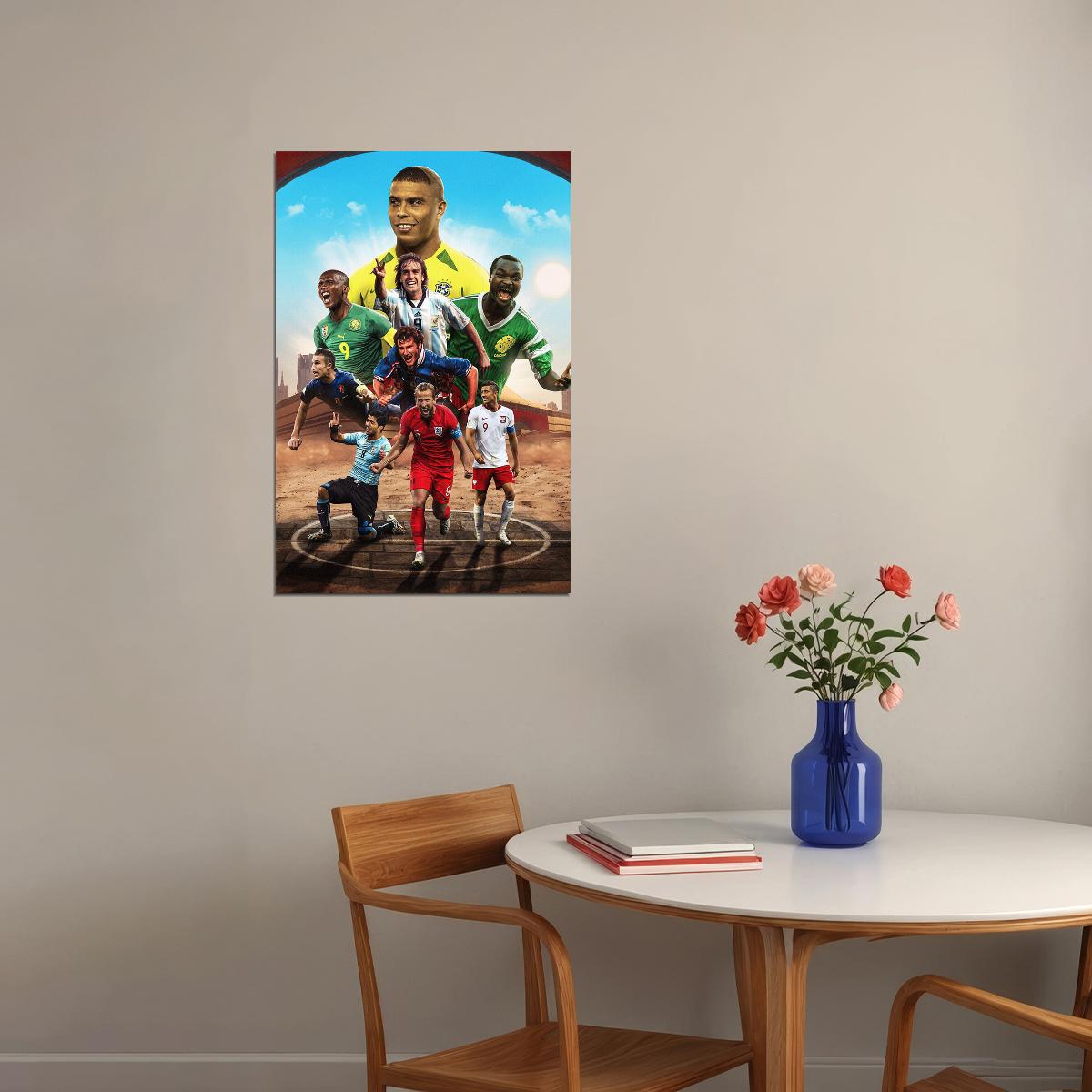 Soccer Number 9 Ronaldo Samuel Gabriel Roger Davor Poster Wall Art Print Home Wall Decor - xonomax