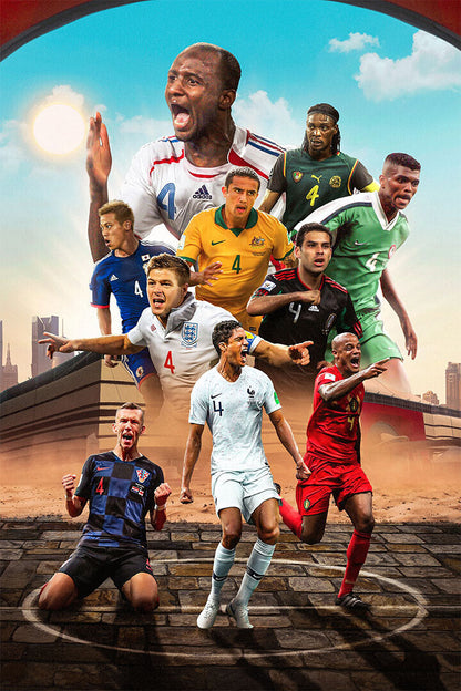 Soccer Number 4 Vieira Kanu Cahill Marquez Gerrard Poster Wall Art Print Home Wall Decor - xonomax