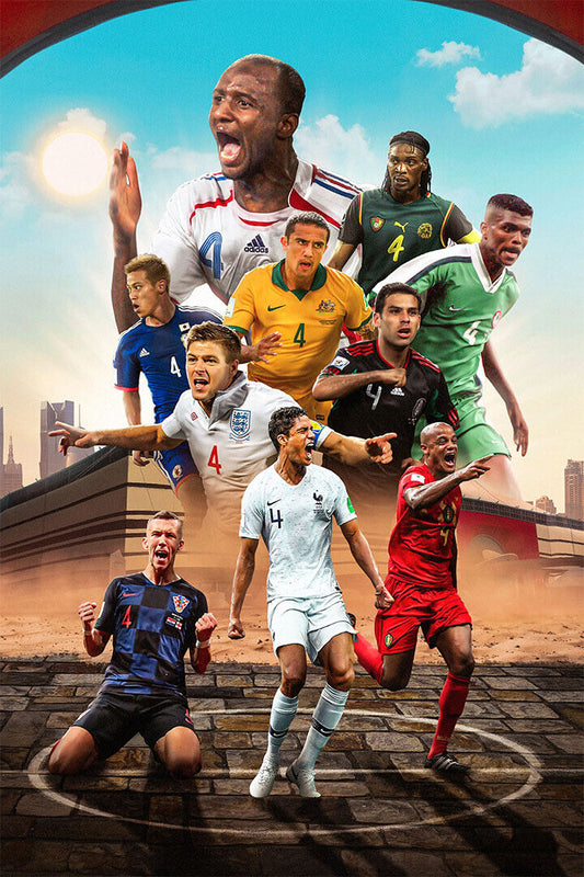 Soccer Number 4 Vieira Kanu Cahill Marquez Gerrard Poster Wall Art Print Home Wall Decor - xonomax