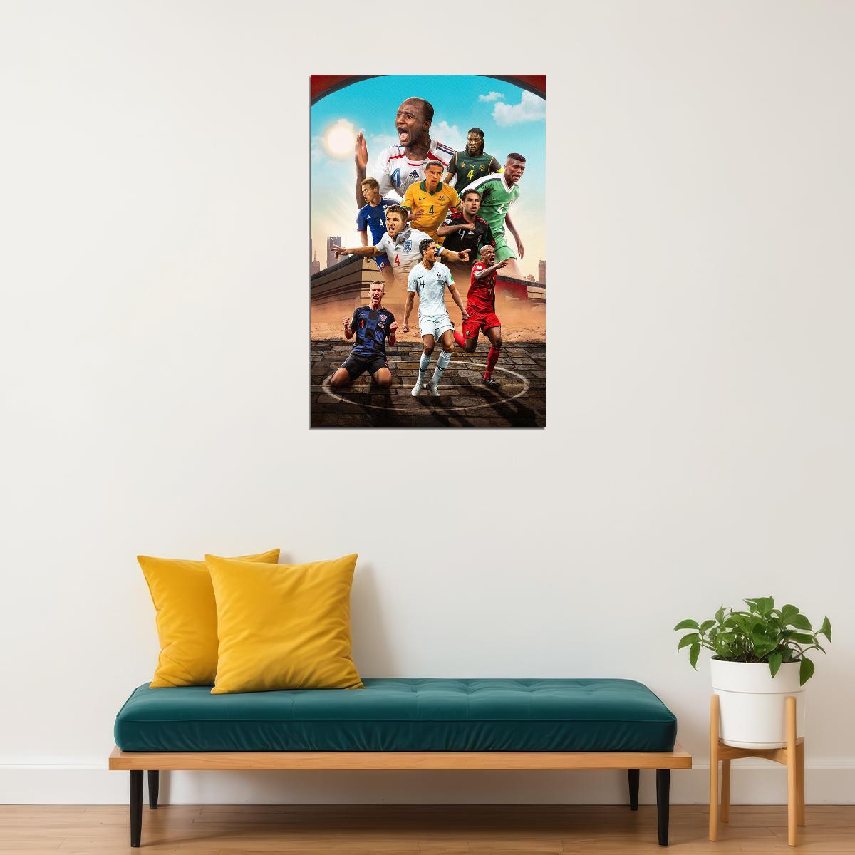Soccer Number 4 Vieira Kanu Cahill Marquez Gerrard Poster Wall Art Print Home Wall Decor - xonomax