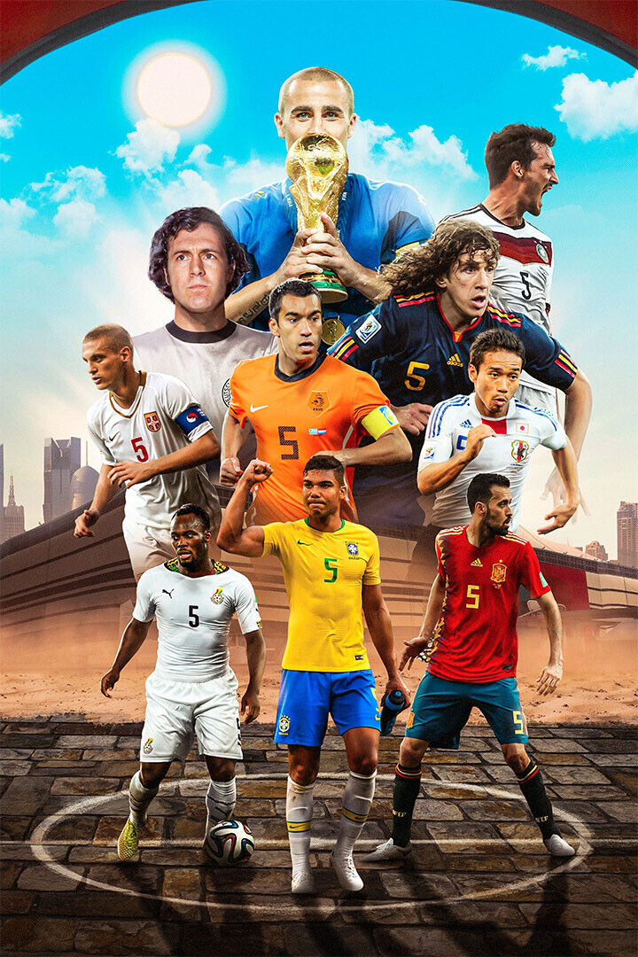 Soccer Number 5 Cannavaro Puyol Beckenbauer Bronckhorst Poster Wall Art Print Home Wall Decor - xonomax