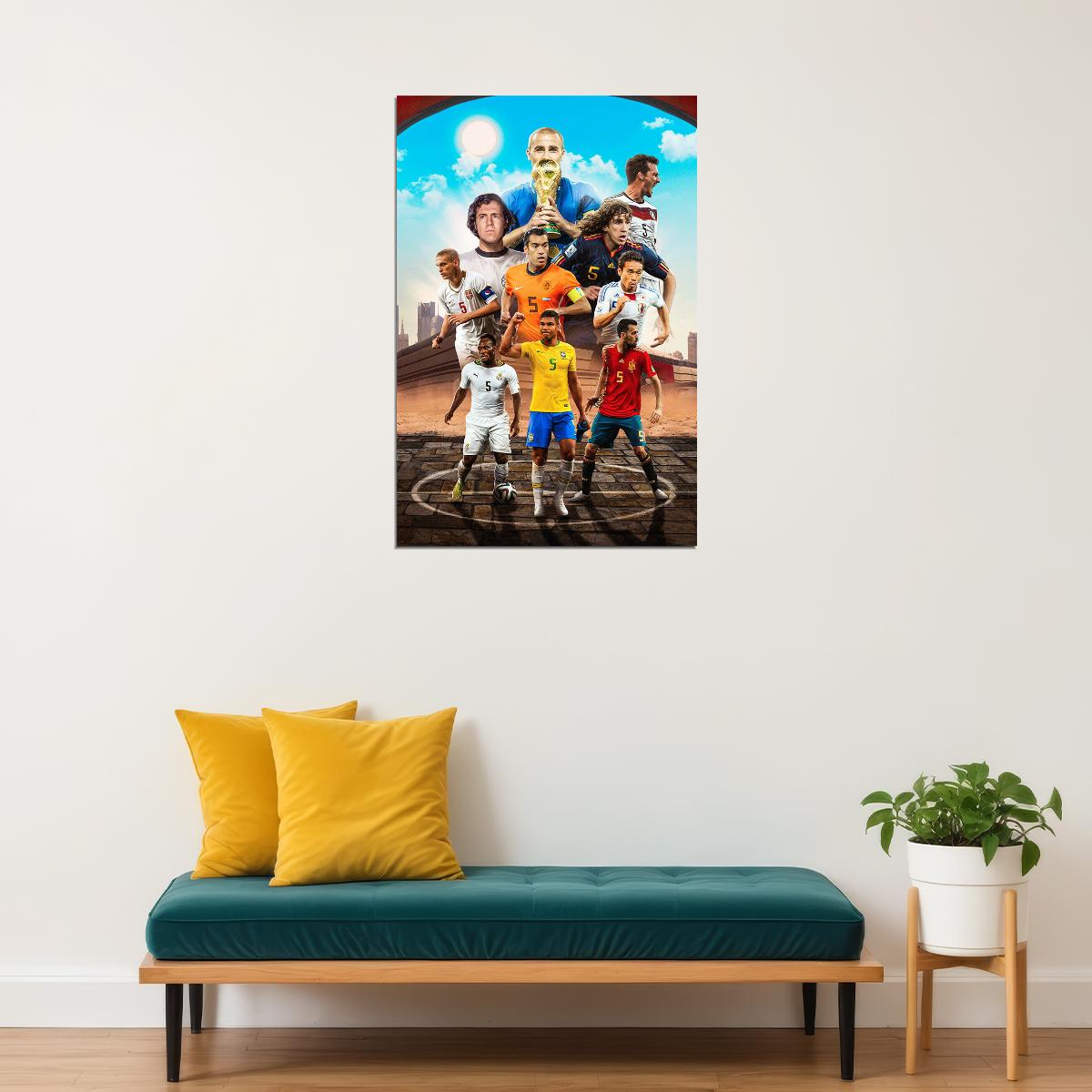 Soccer Number 5 Cannavaro Puyol Beckenbauer Bronckhorst Poster Wall Art Print Home Wall Decor - xonomax
