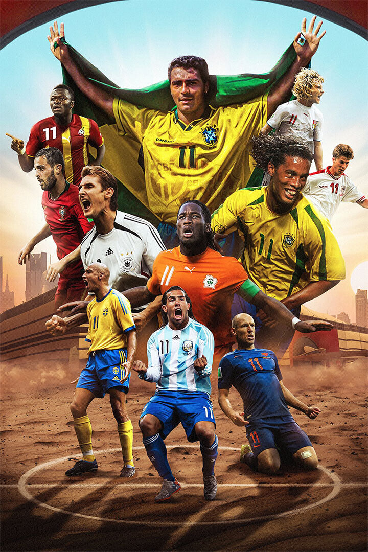 Soccer Number 11 Nedved Klose Drogba Henrik Tevez Robben Poster Wall Art Print Home Wall Decor - xonomax