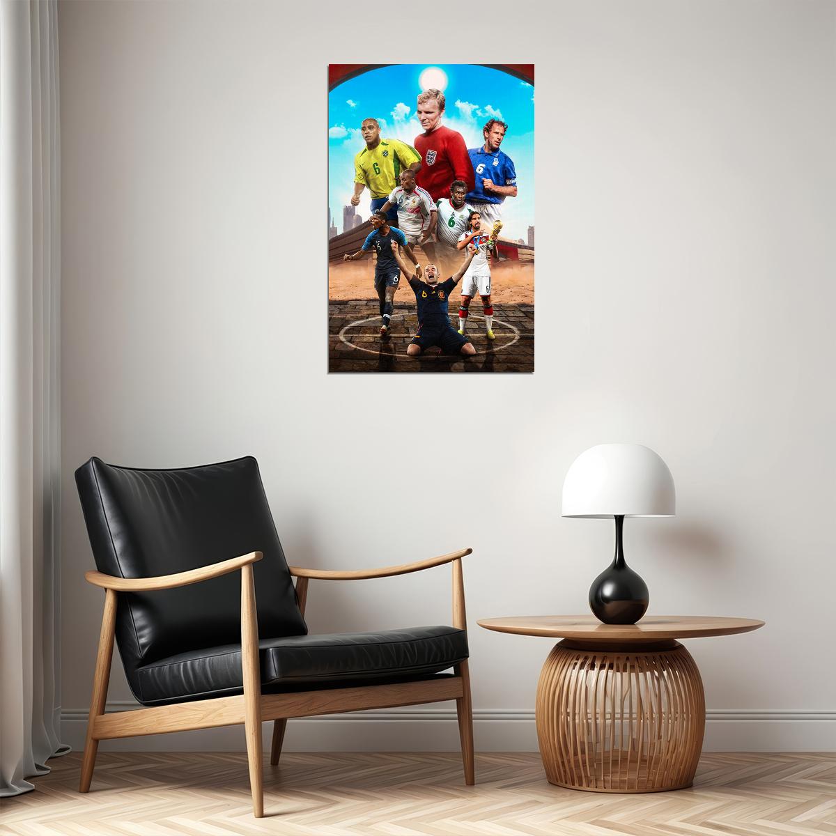 Soccer Number 6 Carlos Iniesta Pogba Khedira Poster Wall Art Print Home Wall Decor - xonomax