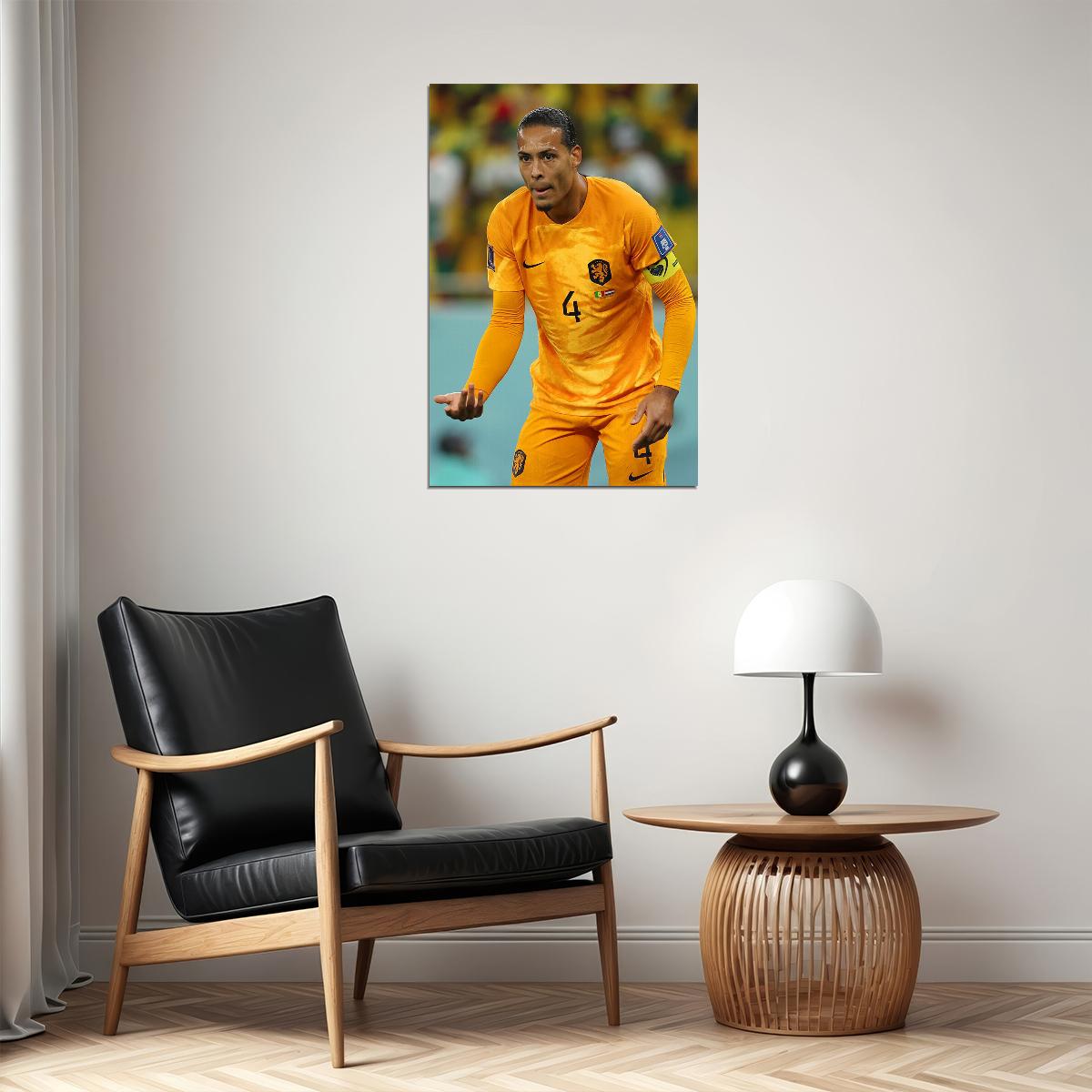 Virgil Van Dijk Netherlands World Soccer 2022 Fans Poster Wall Art Print Home Wall Decor - xonomax