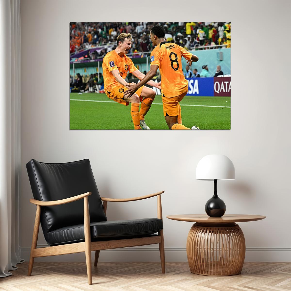Cody Gakpo And Frenkie De Jong Netherlands World Cup Qatar Poster Wall Art Print Home Wall Decor - xonomax