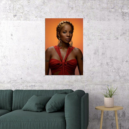 Mary J Blige Celebrity Singer Rapper Star Poster Wall Art Print Home Wall Decor - xonomax