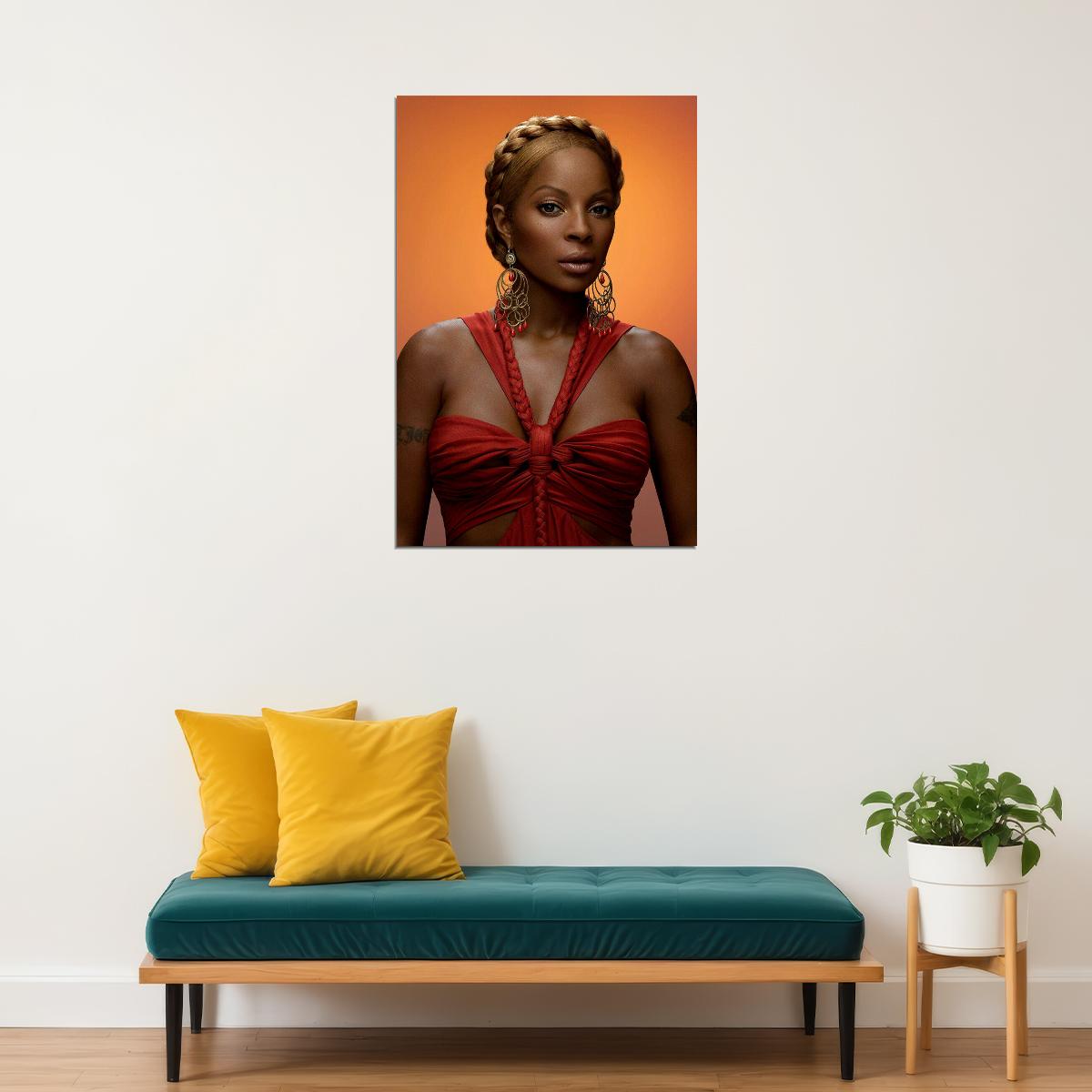 Mary J Blige Celebrity Singer Rapper Star Poster Wall Art Print Home Wall Decor - xonomax