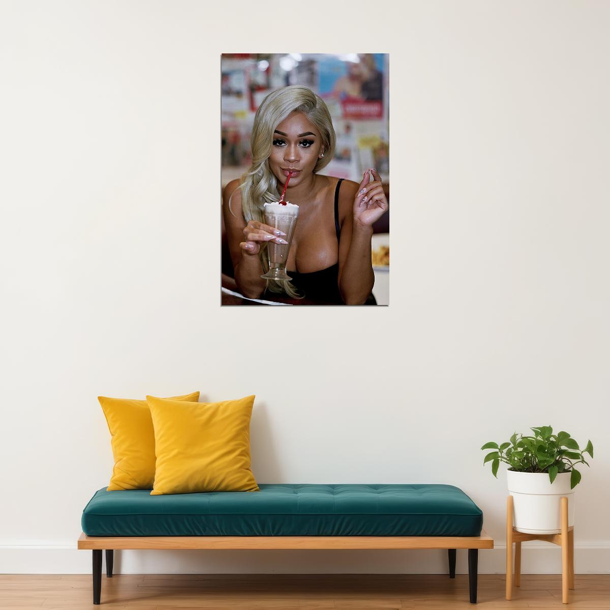 Diamonte Saweetie American Singer Actress Poster Wall Art Print Home Wall Decor - xonomax