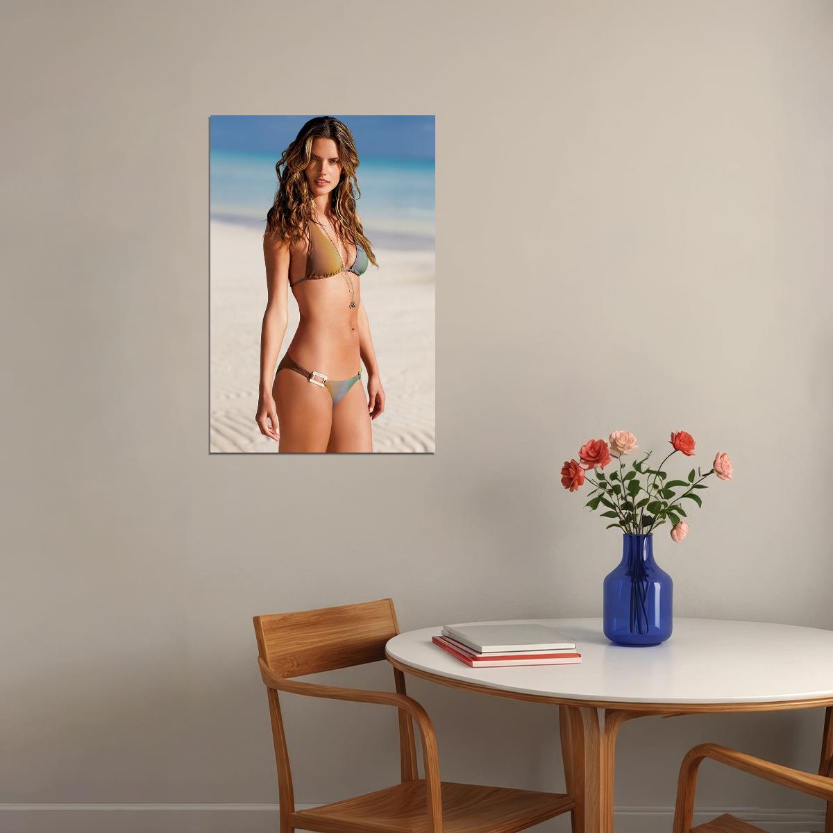 Alessandra Ambrosio Brazilian Model Artist Poster Wall Art Print Home Wall Decor - xonomax
