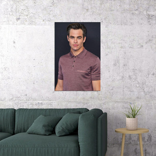 Chris Pine American Cinema Actor Famous Artist Poster Wall Art Print Home Wall Decor - xonomax