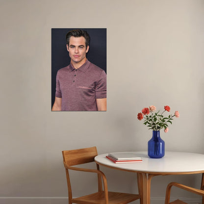 Chris Pine American Cinema Actor Famous Artist Poster Wall Art Print Home Wall Decor - xonomax