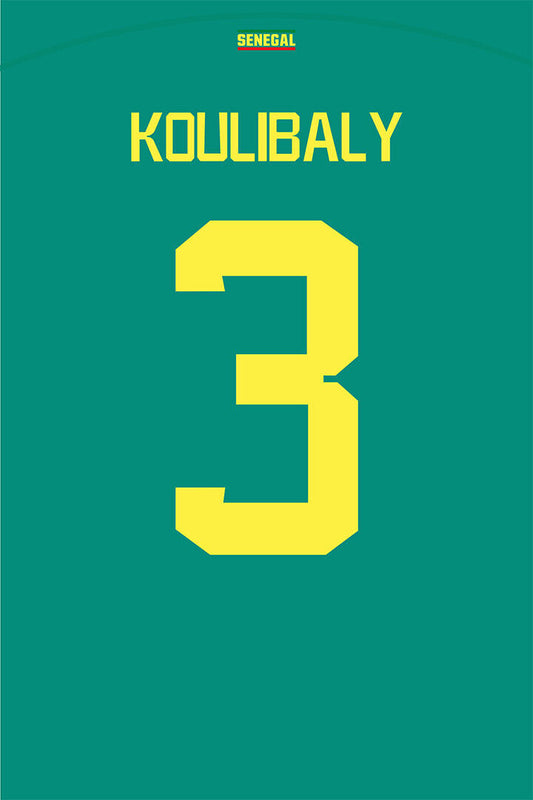 Senegal #3 Kalidou Koulibaly World Soccer Championship Poster Wall Art Print Home Wall Decor
