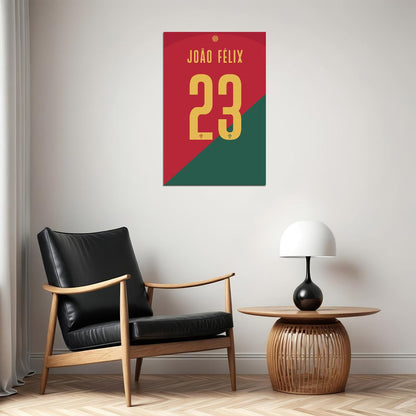Portugal #23 Joao Felix World Soccer Championship Poster Wall Art Print Home Wall Decor - xonomax