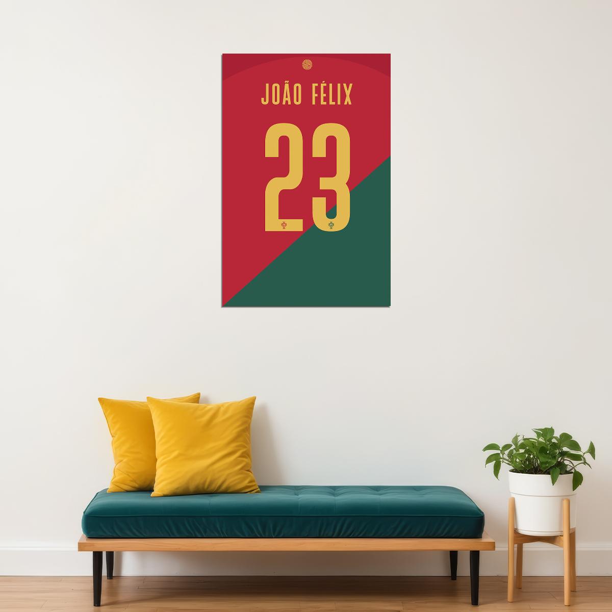 Portugal #23 Joao Felix World Soccer Championship Poster Wall Art Print Home Wall Decor - xonomax