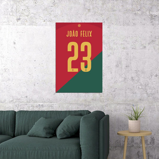 Portugal #23 Joao Felix World Soccer Championship Poster Wall Art Print Home Wall Decor - xonomax