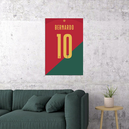 Portugal #10 Bernardo Silva World Soccer Championship Poster Wall Art Print Home Wall Decor - xonomax