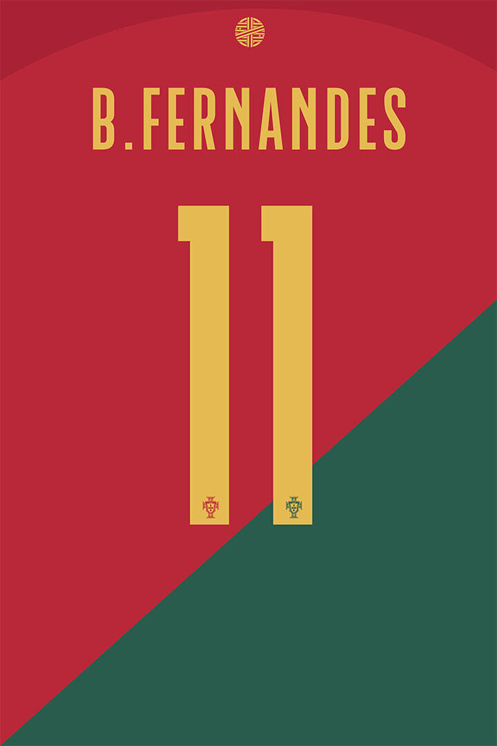 Portugal #11 Bruno Fernandes World Soccer Championship Poster Wall Art Print Home Wall Decor - xonomax