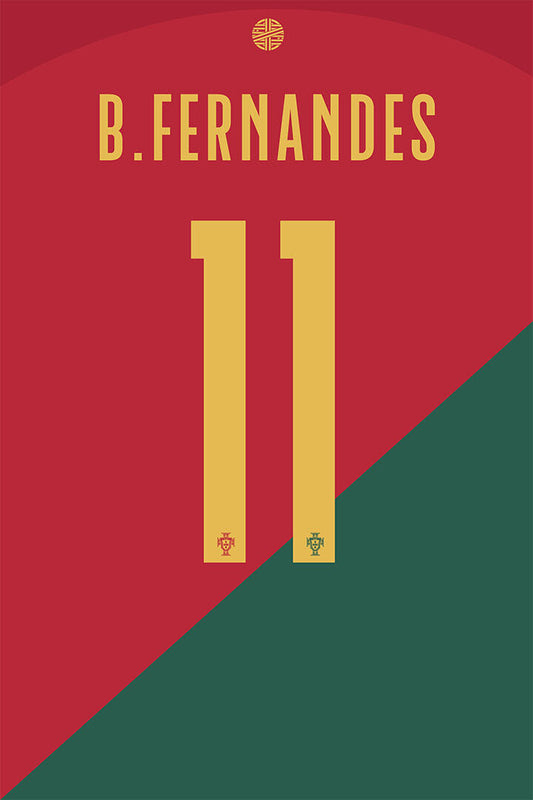 Portugal #11 Bruno Fernandes World Soccer Championship Poster Wall Art Print Home Wall Decor - xonomax