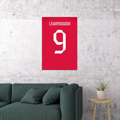 Poland #9 Robert Lewandowski World Soccer Championship Poster Wall Art Print Home Wall Decor - xonomax
