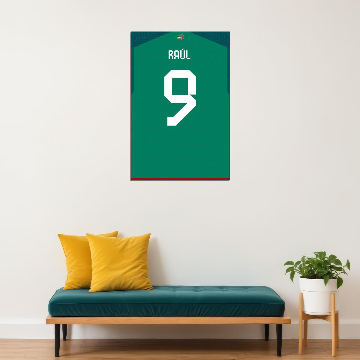 Mexico #9 Raul Jimenez World Soccer Championship Poster Wall Art Print Home Wall Decor - xonomax