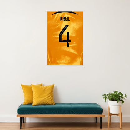 Netherlands #4 Virgil Van Dijk World Soccer Championship Poster Wall Art Print Home Wall Decor - xonomax
