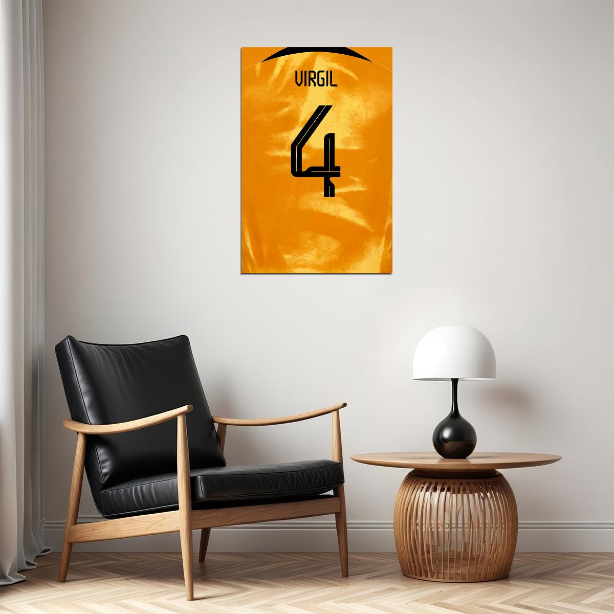 Netherlands #4 Virgil Van Dijk World Soccer Championship Poster Wall Art Print Home Wall Decor - xonomax