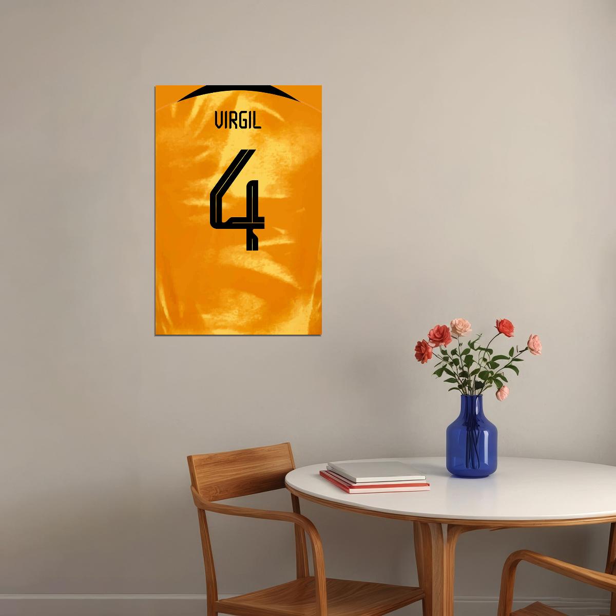 Netherlands #4 Virgil Van Dijk World Soccer Championship Poster Wall Art Print Home Wall Decor - xonomax