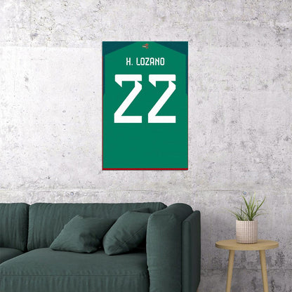 Mexico #22 Hirving Lozano World Soccer Championship Poster Wall Art Print Home Wall Decor - xonomax