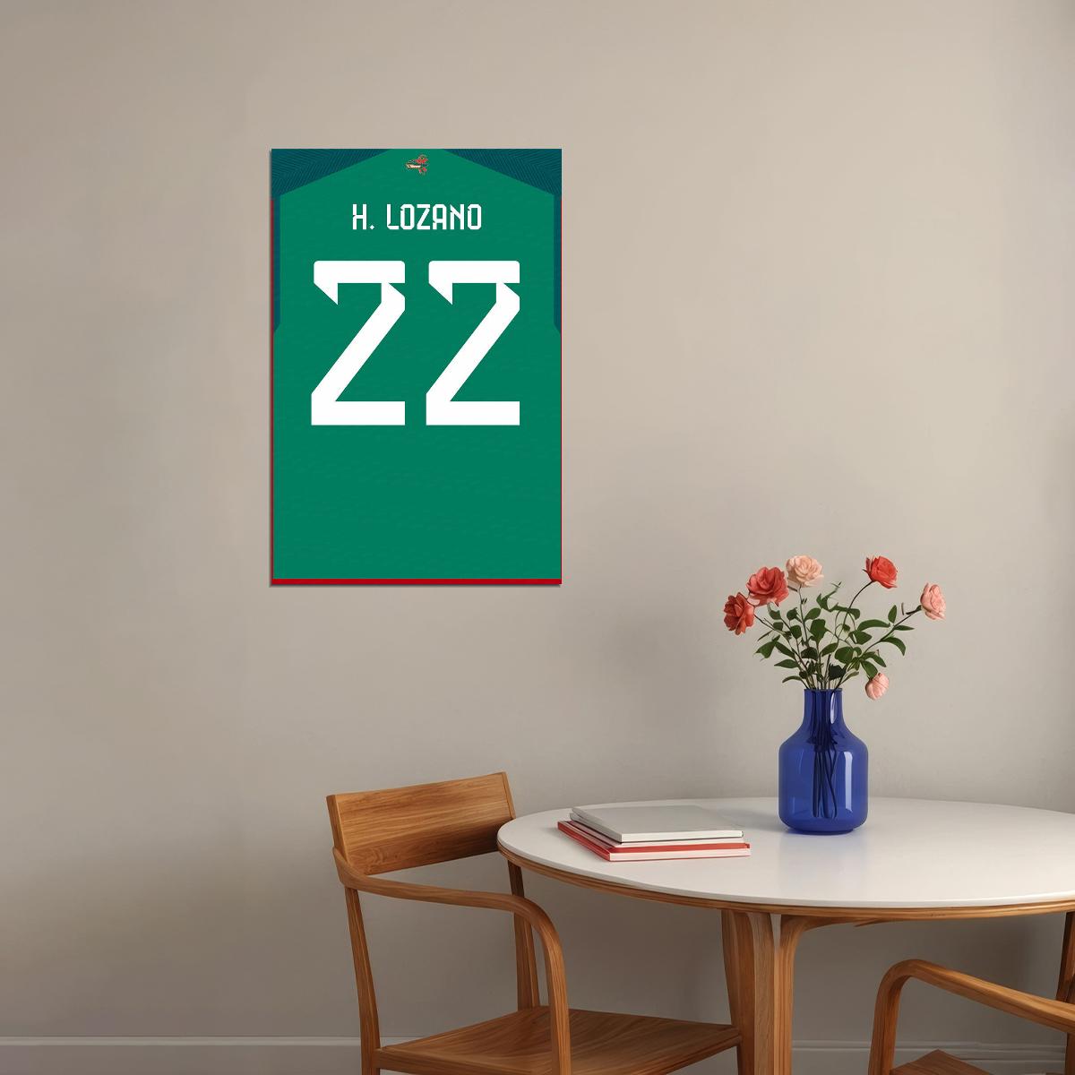 Mexico #22 Hirving Lozano World Soccer Championship Poster Wall Art Print Home Wall Decor - xonomax