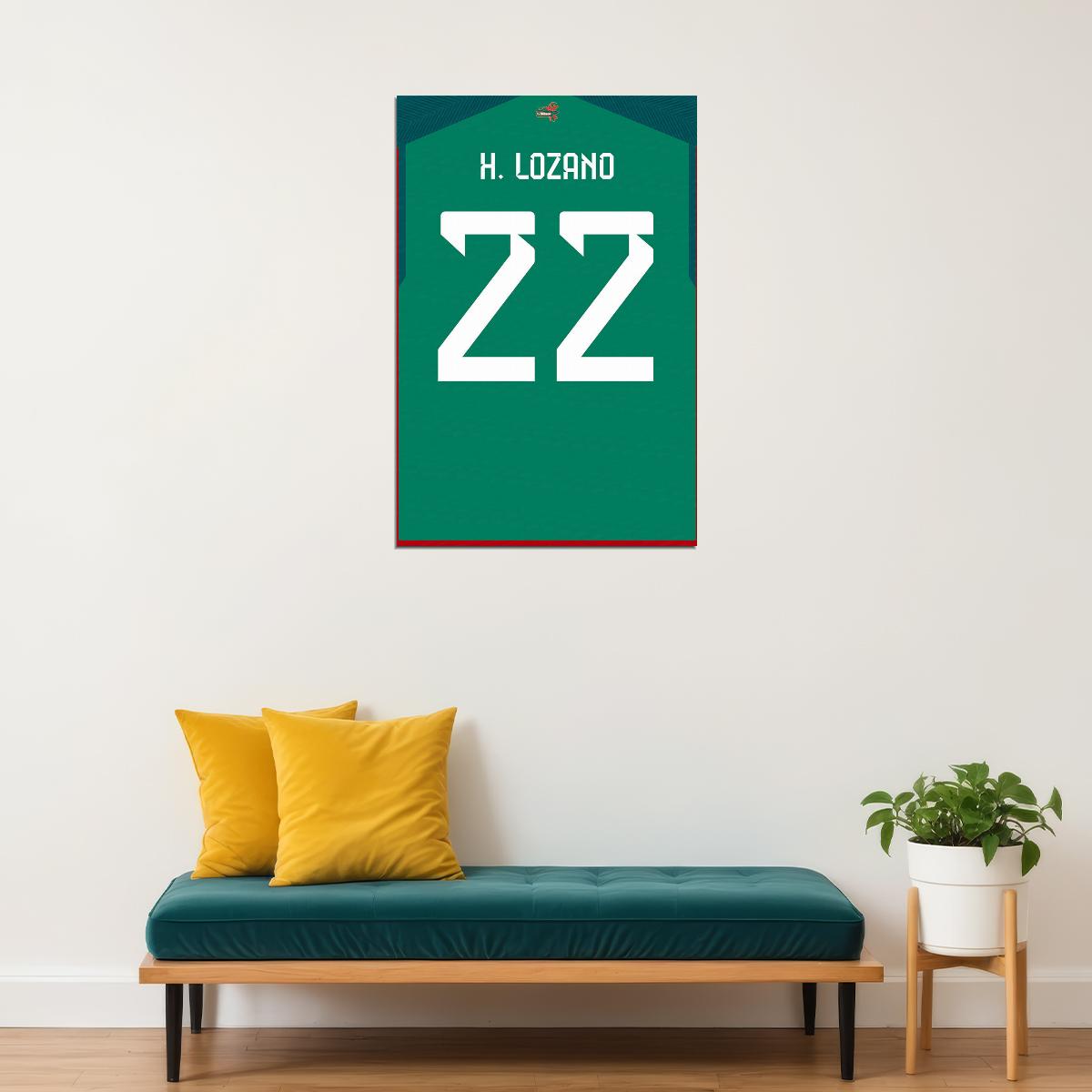 Mexico #22 Hirving Lozano World Soccer Championship Poster Wall Art Print Home Wall Decor - xonomax