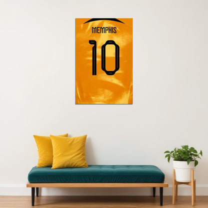 Netherlands #10 Memphis Depay World Soccer Championship Poster Wall Art Print Home Wall Decor - xonomax
