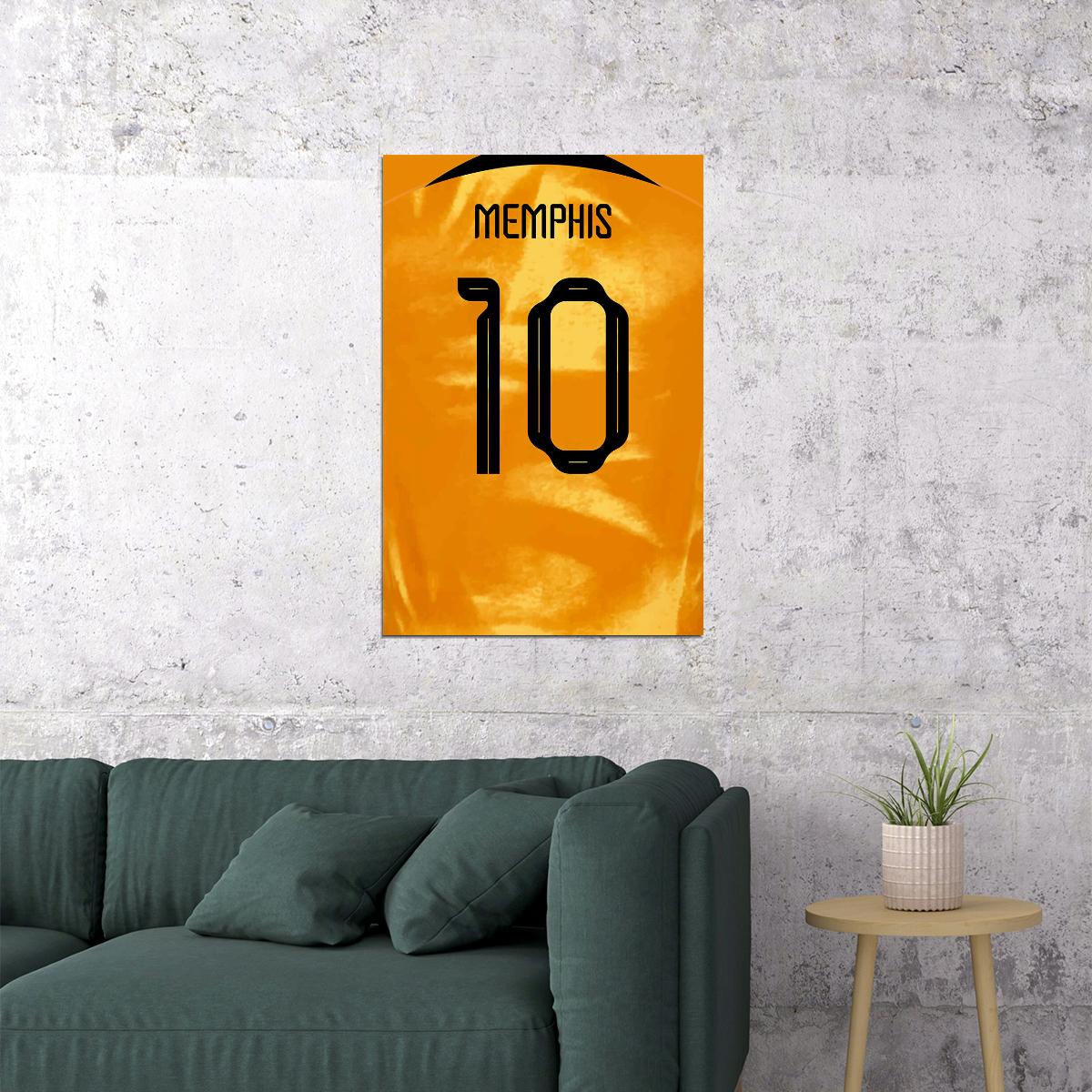 Netherlands #10 Memphis Depay World Soccer Championship Poster Wall Art Print Home Wall Decor - xonomax