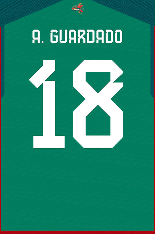 Mexico #18 Andres Guardado World Soccer Championship Poster Wall Art Print Home Wall Decor - xonomax