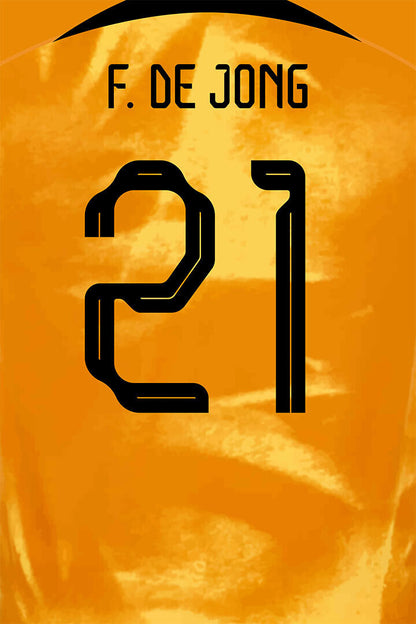 Netherlands #21 Frenkie De Jong World Soccer Championship Poster Wall Art Print Home Wall Decor