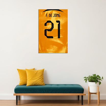 Netherlands #21 Frenkie De Jong World Soccer Championship Poster Wall Art Print Home Wall Decor