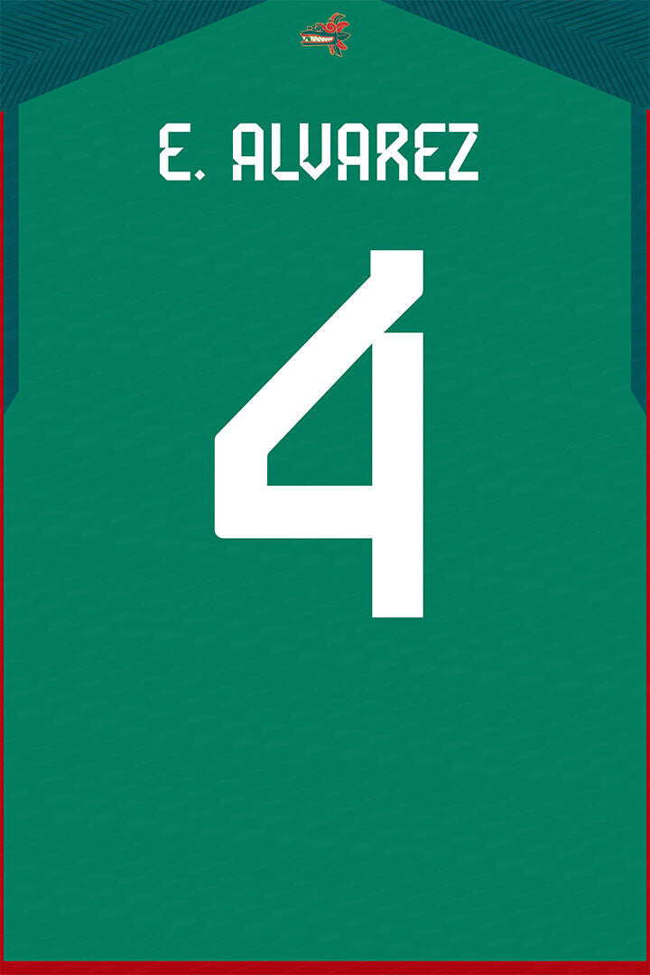 Mexico #4 Edson Alvarez World Soccer Championship Poster Wall Art Print Home Wall Decor - xonomax