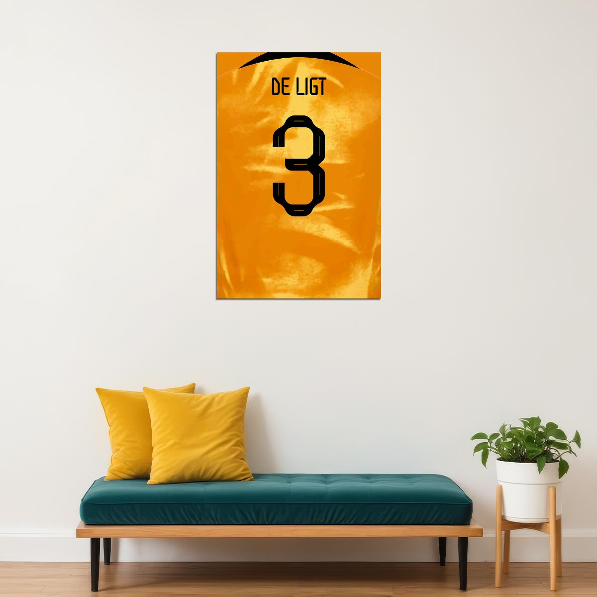 Netherlands #3 Matthijs De Ligt World Soccer Championship Poster Wall Art Print Home Wall Decor - xonomax